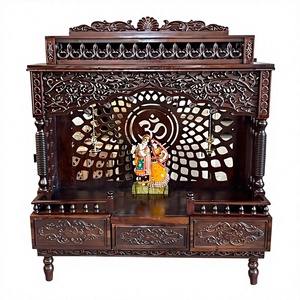 Comprar Sagwan Wood Shree Lakshmi Narayan Temple Gran fabricante de templos de madera de teca Comprar madera maciza tallada a mano Pooja Ghar - Product Image 4