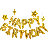 Bannière de ballons Joyeux Anniversaire rose et violet avec logo et lettres, décoration de fête en feuille d'aluminium, pentagramme, pour enfants, hommes, femmes, garçons, filles, réutilisable