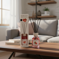 Diffuseur de parfum haut de gamme 100 ml à bâtonnets en rotin, sans flamme, aux arômes fruités transfrontaliers, longue durée pour toilettes