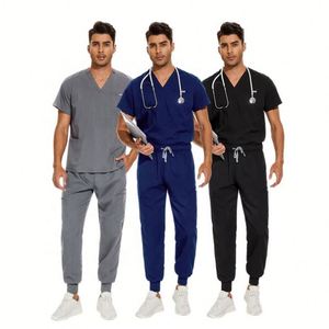 Wholesale Oem Women Navy Blue Scrubs Uniforms <b>Set</b> Custom Logo Professional Women Nurse <b>Doctor</b> Uniform V-neck Nursing Uniform <b>Set</b> - Product Image 4