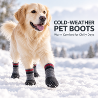 Bottes pour chien personnalisées, chaussures pour animaux de compagnie en tricot chaud, semelle antidérapante en latex, protections pour pattes d'hiver pour chiens de petite, moyenne et grande taille, vente en gros