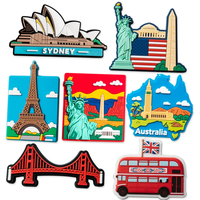 Penjualan Terlaris Desain Kustom Stiker Kulkas PVC Grosir Suvenir Kota Menara Eiffel 3D Bentuk Kustom Ramah Lingkungan