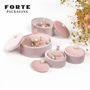FORTE Handmade Velvet Jewellery <b>Earrings</b> Ring Necklace <b>Box</b> Fanxi Luxury Wholesale Personalized Custom Jewelry Packaging <b>Box</b> - Product Image 1