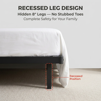 Lit plateforme robuste OEM ODM avec station de charge USB, lumières LED et cadre en métal flottant