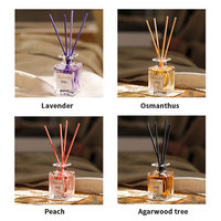 Diffuseurs de roseaux personnalisés de 50ml parfum de maison avec bâtons de rotin désodorisant bouteille en verre diffuseur d'arôme de roseaux