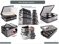 Organisateur de vaisselle en tissu pliable 4 pièces, design empilable, durable, rangement pour assiettes dans la cuisine