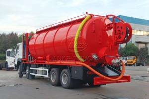 Camión de limpieza y succión combinado Sinotruk Howo, 4 ejes 12 ruedas, 33 CBM, para limpieza de tuberías y aspiración de aguas residuales - Product Image 6