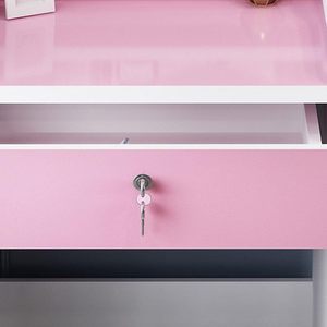 Meuble de chambre d'hôtel : Coiffeuse élégante en bois rose et blanc avec rangement pour maquillage et accessoires, idéale pour chambre à coucher (nouveau modèle) - Product Image 6