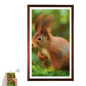 Cadre photo numérique LCD Full HD 1080p de 32 pouces avec Wi-Fi, télécommande, cadre en bois, MP3, montable au mur - Product Image 2