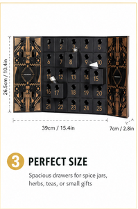 Luxury Black 25 Days Advent Calendar <b>Box</b> with Gold Foil Foldable Rigid Cardboard <b>Christmas</b> Blind <b>Box</b> Mystery Packaging for Gift - Product Image 2
