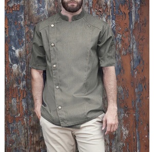 Chaqueta de Chef Personalizable con Logotipo, Manga Corta, Malla Transpirable, Dos Piezas, 100% Algodón, Reutilizable, Uniforme de Verano para Restaurante - Product Image 2