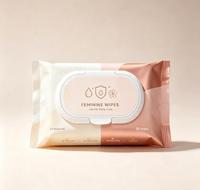 Lingettes intimes féminines OEM, pH équilibré, sans alcool, soin quotidien doux, lingettes humides pour femmes, 50 à 80 lingettes, couvercle refermable