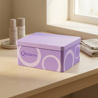 Boîte cadeau personnalisée en fer blanc pour cosmétiques avec fenêtre, étui de rangement métallique imprimé