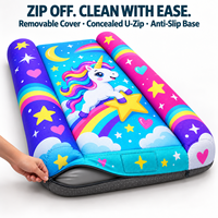 Lit de voyage gonflable pour enfants avec housse imprimée amovible, noyau d'air en PVC monobloc et sac de transport pour les collections de voyage personnalisées pour enfants
