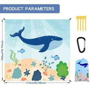 Tapis de plage pliable imperméable et anti-sable pour le <span class=keywords><strong>camping</strong></span> en plein air, logo personnalisé, durable, couverture de plage résistante au sable - Product Image 2