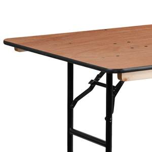 Mesa Retangular de Metal AJUNION de 6 pés com Topo de Compensado, Mesa Dobrável para Eventos ao Ar Livre, Jantar, Casamento e Festa - Product Image 6