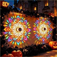 Lampe de Projection Solaire LED Mandala en Gros, Découpée au Laser, pour Décoration Murale Extérieure de Jardin, Lampe Paysagère Multicolore Étanche IP65