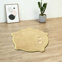 Tapis personnalisé en forme d'animal, tufté à la machine, beige, doux et moelleux, mignon Capybara, tapis de sol antidérapant pour salon, décoration intérieure