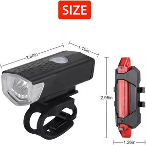 En Oferta, Juego de Luces Delanteras y Traseras para Bicicleta LED ABS, Recargables por USB, Impermeables, Deportivas de Montaña, 3 Modos - Product Image 6
