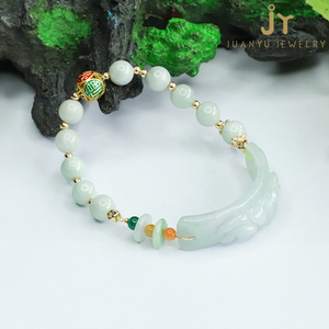 Bán Buôn Đá Tự Nhiên Người Đàn Ông Vòng Đeo Tay Đồ Trang Sức Thời Trang Jadeite Phụ Nữ Bangles Myanmar Ngọc Bích Đính Cườm Vòng Đeo Tay - Product Image 4