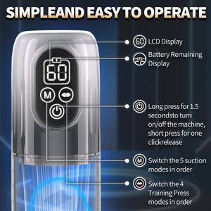 เครื่องช่วยสำเร็จความใคร่ชายแบบพกพา พร้อมปั๊มสุญญากาศขยายขนาดอวัยวะเพศชาย  5 โหมดการดูด - Product Image 4