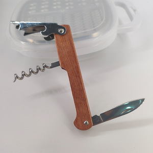 Abrebotellas con mango de madera 3 en 1 multifunción vino Vino cerveza abrebotellas abridor de botellas para el hogar - Product Image 5
