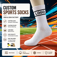 Chaussettes de sport personnalisées, faible MOQ, processus jacquard, logo OEM, chaussettes mi-mollet, couleur personnalisée, chaussettes athlétiques en coton, fabrication en usine