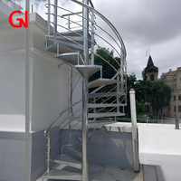 Escalier en colimaçon en acier inoxydable / acier galvanisé avec un design durable, sûr et écologique pour une utilisation en intérieur dans les appartements