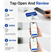 12cm Acryl-Tischständer NFC Google Kommentierkarte NFC213 Kompatibel mit 13,56MHz Kontaktloser Kommentierfunktion
