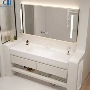 Galayhome-tocador de madera contrachapada para cuarto de baño, mueble moderno de 36 pulgadas, con espejo, losa de roca, lavabo de piedra, individual