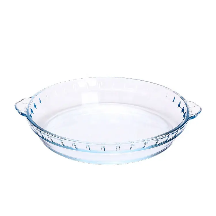 Glass Pie Plate - 4 size Deep Glass Pie Dish with Handle for Baking Pie Pan
