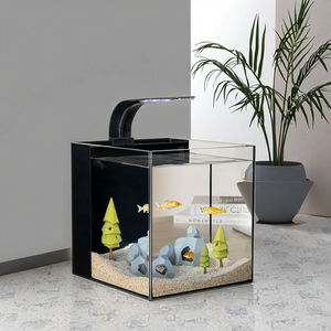 家庭用 超白色ガラス製 エコロジカル小型アクアリウム水槽 30～100ガロン 長方形 背面濾過＆木製ランプ付き - Product Image 5