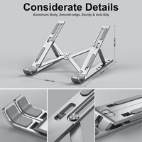 Produits les plus vendus, support pour ordinateur portable réglable en métal et aluminium, support portable pliable pour ordinateur portable