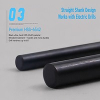 Foret extra long en acier HSS nitridé, tige droite, trempé noir, de 160 mm à 600 mm, pour trous profonds dans le métal