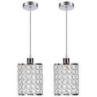 Lustre en cristal moderne à piles avec télécommande et 6 couleurs RVB réglables, idéal pour les cuisines.