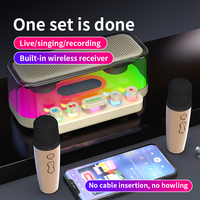 Carte son SY1, haut-parleur karaoké intégré, double microphone sans fil, éclairage RGB, sortie casque 3,5 mm pour le direct