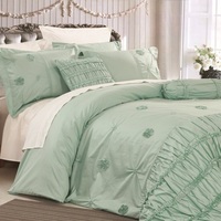 Juego de Edredón Bordado de Microfibra KOSMOS Bedding Dubai, Juego de Ropa de Cama de Microfibra