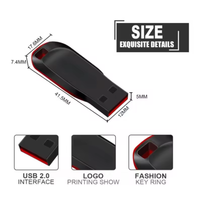 Mini clé USB 2.0 en plastique avec options de stockage de 1 Go à 128 Go, garantie de 3 ans