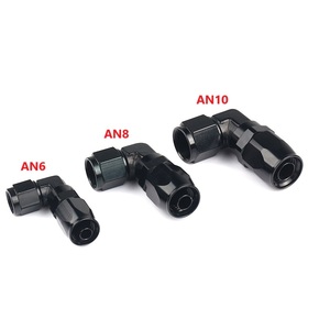 Phụ kiện đầu nối ống dẫn bằng nhôm mới AN4 AN6 AN8 AN10 90 độ, xử lý anodize, rèn, dùng cho dây bện CPE, dùng chung cho ô tô, màu đen - Product Image 6