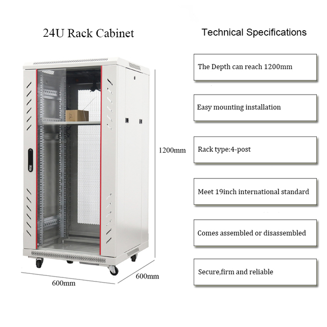 China 19inch 18u/24u 600 600mm Grey Floor Standing Server Rack for Data Center Solutions