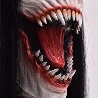Halloween effrayant Zombie Vampire marche monstre masque effrayant horreur Latex pleine tête masque avec cheveux fête Costume accessoires pour adultes