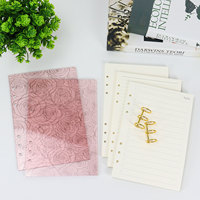 A5A6 Couverture de cahier à feuilles mobiles en acrylique transparent imprimé pour étudiant avec noyau de remplacement pour reliure à bobine en stock