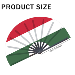 พัดไม้ไผ่พับได้ลายธงชาติฮังการี ขายส่ง สำหรับงานคาร์นิวัล งานแต่งงาน งานเทศกาล งานปาร์ตี้ ตัวแทนท่องเที่ยว - Product Image 5