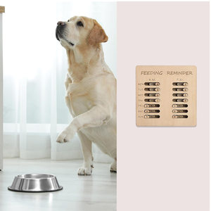 Recordatorio de Alimentación para Perros, Tabla de Indicación Diaria <span class=keywords><strong>AM</strong></span>/<span class=keywords><strong>PM</strong></span> de Madera, Recordatorio de Alimentación para Mascotas - Product Image 4
