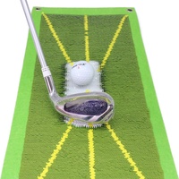 Tapis de détection de balançoire de mini golf avec logo personnalisé aides à l'entraînement de frappe en plastique antidérapant pour la pratique du swing de golf paillettes nacrées