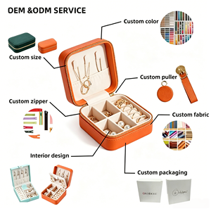 Double-layer <strong>Lockable</strong> PU Material Square Shape Modern Style <strong>Jewelry</strong> <strong>Box</strong> for Storing Earrings Necklaces Accessories Hand Boxes - Product Image 2