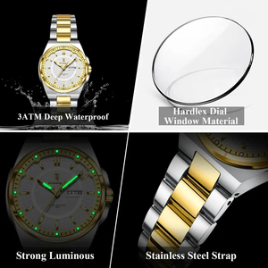Montre à quartz pour femme POEDAGAR 796 de luxe, petit cadran de 32 mm, étanche 3 ATM, bracelet en acier inoxydable lumineux, montre-bracelet pour femme - Product Image 3