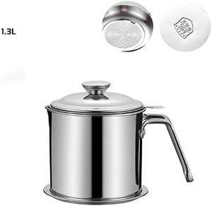 Filtro de aceite de acero inoxidable de 1,3 L y filtro de aceite, filtro de mantequilla de tocino y base, taza de filtro de aceite de acero inoxidable Curry Bacon - Product Image 4