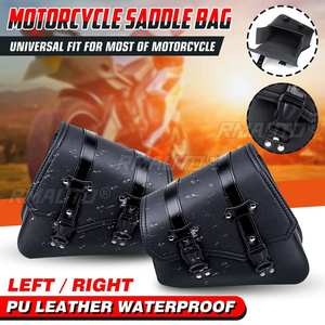 Sacs de selle de moto, sac à outils côté gauche et droit, pochette de rangement pour bagages, sac de selle en cuir PU universel pour Honda/Yamaha/Suzuki - Product Image 1