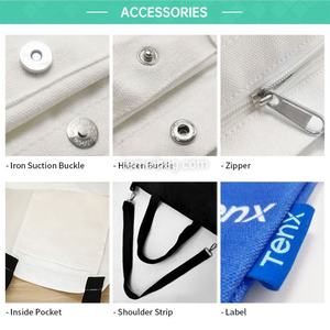 Bolsa de algodón reciclado natural y bolsa de lona personalizada - Product Image 5